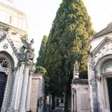 A sinistra la cappella Buonvino costruita da Giuseppe Laricchia, in stile gotico. A destra la cappella Germinario realizzata da Giuseppe Favia